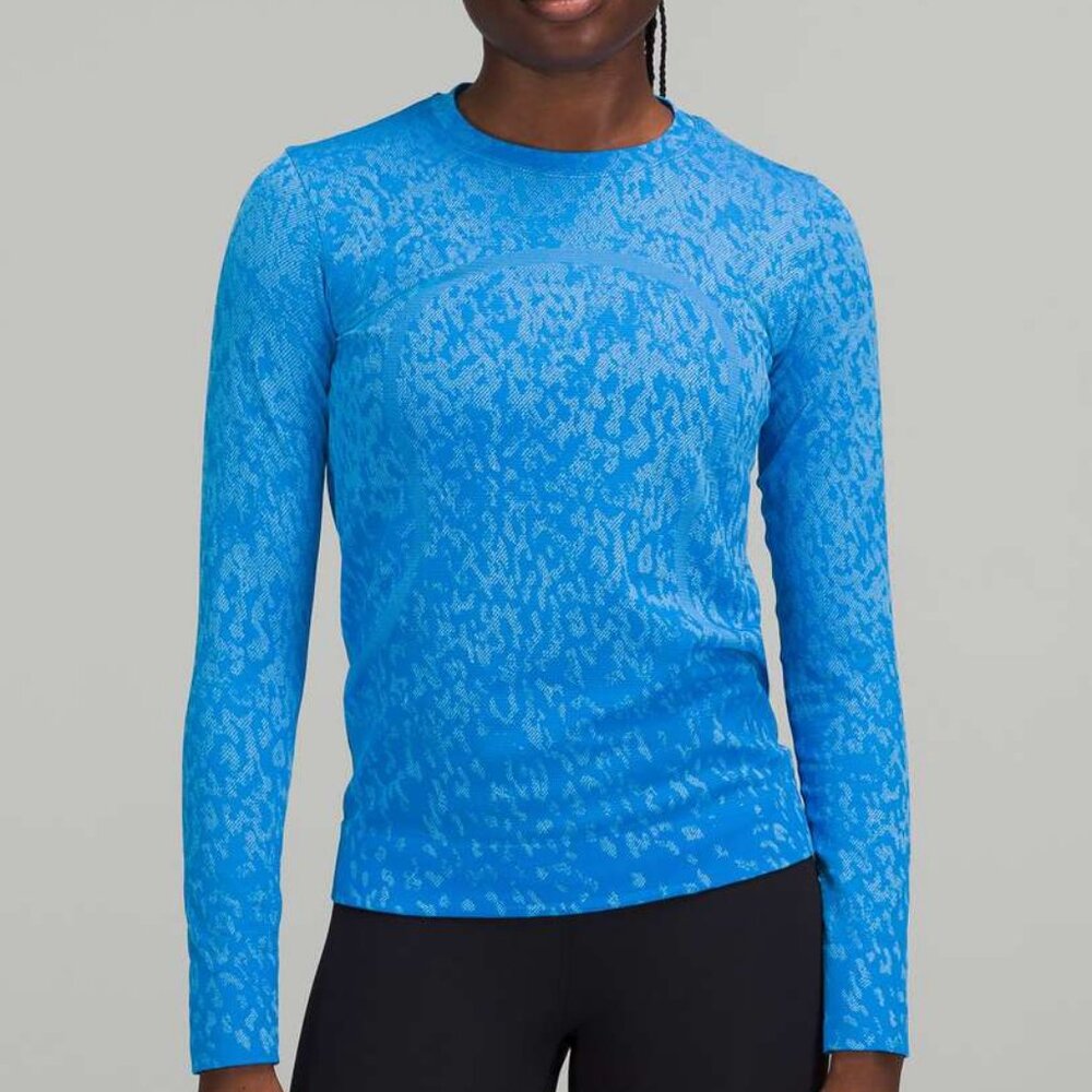 Lululemon Swiftly Relaxed Long Sleeve Covered Camo Poolside/Aero Blue Shirt  6